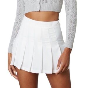 FASHION & DYT White Pleated Tennis Skort Mini Skirt Size XS
